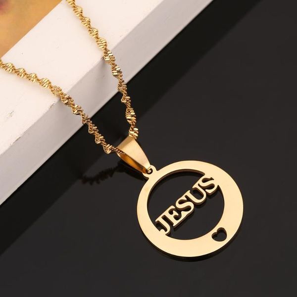 pendant necklaces stainless steel jesus round necklace crucifix christian for church chain jewelry gifts, Silver
pendant necklaces stainless steel jesus round necklace crucifix christian for church chain jewelry gifts, Silver