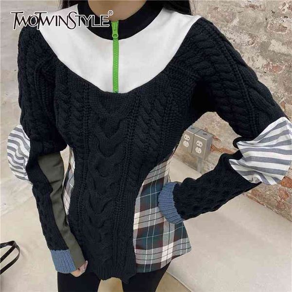korean print plaid sweater for women o neck long sleeve hit color casual sweaters female fashion clothing 210524, White;black
korean print plaid sweater for women o neck long sleeve hit color casual sweaters female fashion clothing 210524, White;black