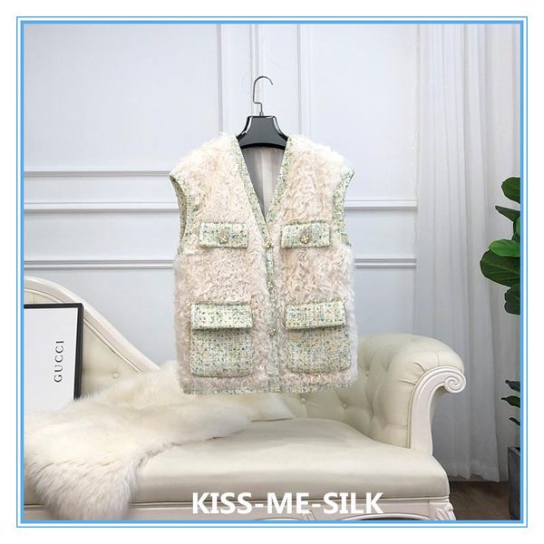 women's fur & faux kms latest slim vest plush waistcoat lamb coat mid-length winter for women, Black
women's fur & faux kms latest slim vest plush waistcoat lamb coat mid-length winter for women, Black