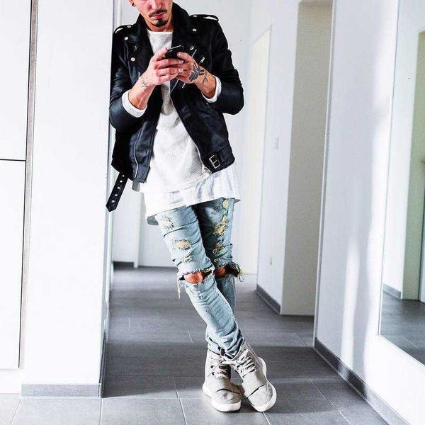 men's pants wholesale fashion knee damage ripped skinny demin elastic street jean xb36, Black
men's pants wholesale fashion knee damage ripped skinny demin elastic street jean xb36, Black