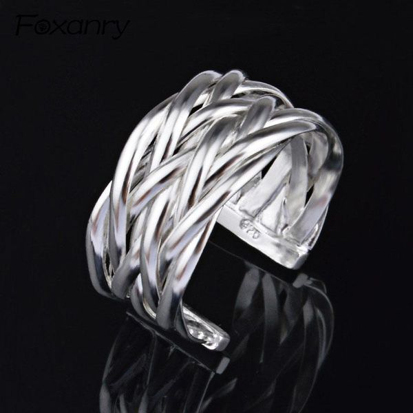 cluster rings foxanry 925 sterling silver handmade weave opening for women creative trendy geometric anillos party jewelry adjustable, Golden;silver
cluster rings foxanry 925 sterling silver handmade weave opening for women creative trendy geometric anillos party jewelry adjustable, Golden;silver
