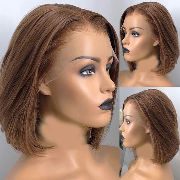 brown color full lace human hair wigs straight short bob wig for women bleached knots with baby hair, Black
brown color full lace human hair wigs straight short bob wig for women bleached knots with baby hair, Black