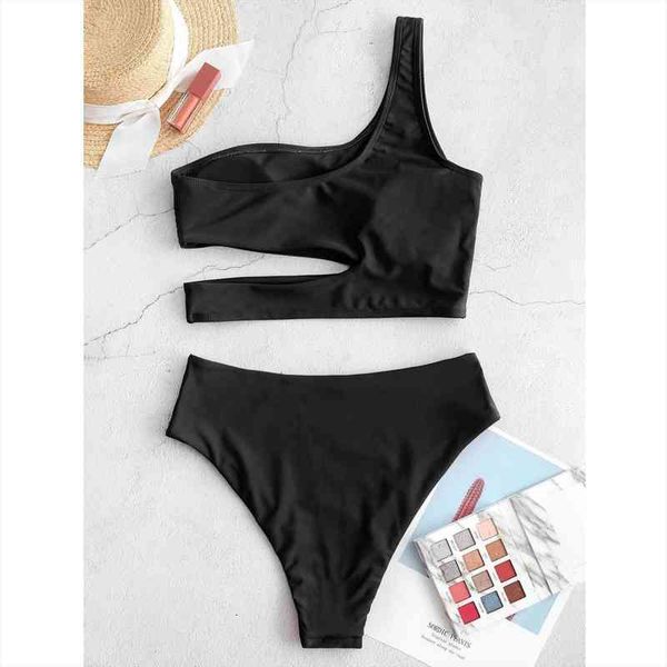 40 one shoulder bikini set womens solid push up one shouder high waisted tummy swimwear two piece beach swimsuit, White;black
40 one shoulder bikini set womens solid push up one shouder high waisted tummy swimwear two piece beach swimsuit, White;black