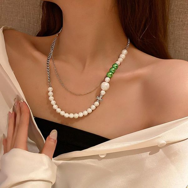chains lovoacc exaggerated double layers oversize pearl necklaces for women asymmetric link chain cross beads pendant chokers necklace, Silver
chains lovoacc exaggerated double layers oversize pearl necklaces for women asymmetric link chain cross beads pendant chokers necklace, Silver