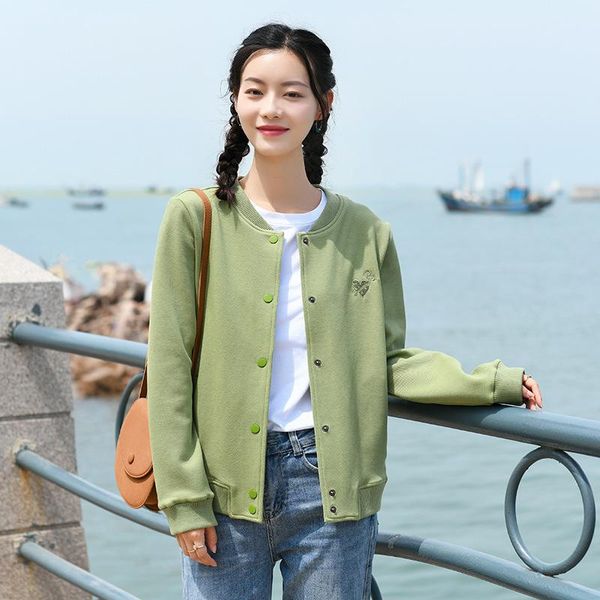 women's jackets 2021 autumn jacket japanese fresh and sweet temperament loose short v-neck single-breasted embroidery baseball uniform, Black;brown
women's jackets 2021 autumn jacket japanese fresh and sweet temperament loose short v-neck single-breasted embroidery baseball uniform, Black;brown