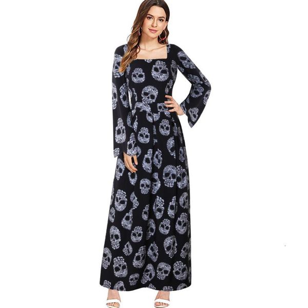 jiezuofang women fashionable pin up long flare sleeve square collar sugar skull halloween party clothing maxi dress elegant casual dresses, Black;gray
jiezuofang women fashionable pin up long flare sleeve square collar sugar skull halloween party clothing maxi dress elegant casual dresses, Black;gray