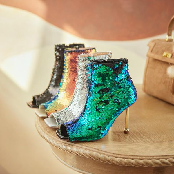 boots mkkhou fashion sandals women 2021 summer fish mouth colorful scale metal stiletto 9.5 cm high heel, Black
boots mkkhou fashion sandals women 2021 summer fish mouth colorful scale metal stiletto 9.5 cm high heel, Black