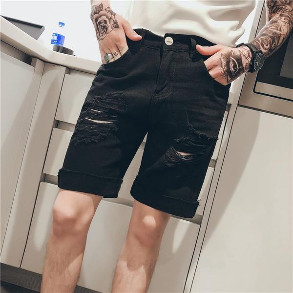 super handsome mens brokean hole denim shorts fashion wild youthful jeans black and white size 28-34 men's, Blue
super handsome mens brokean hole denim shorts fashion wild youthful jeans black and white size 28-34 men's, Blue