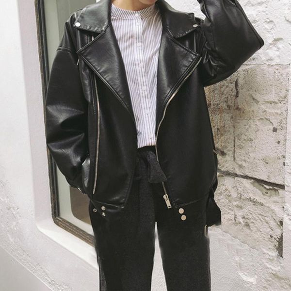 women's jackets junelove loose pu faux leather vintage women classic moto biker jacket casual autumn lady basic coat fashion outerwear, Black;brown
women's jackets junelove loose pu faux leather vintage women classic moto biker jacket casual autumn lady basic coat fashion outerwear, Black;brown