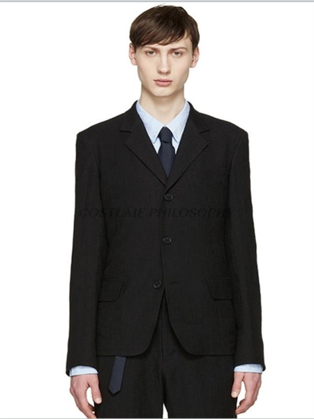 men's suits & blazers spring lapel solid color three button design fashion slim business suit youth jacket, White;black
men's suits & blazers spring lapel solid color three button design fashion slim business suit youth jacket, White;black