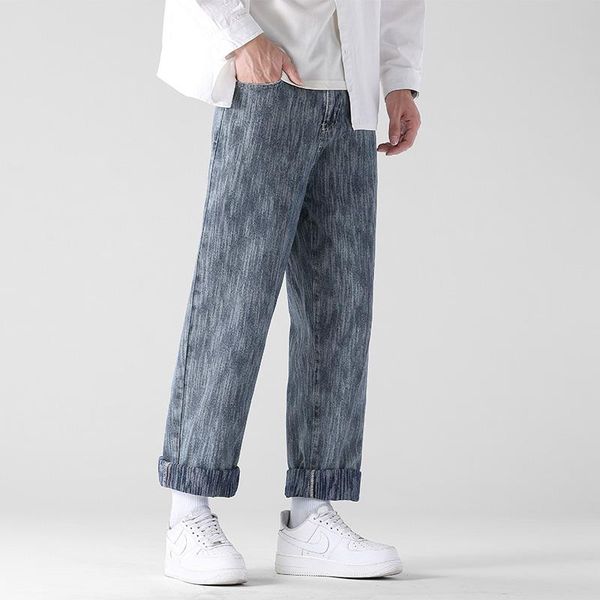 men's jeans 2021 autumn patterned denim wide-leg pants streetwear korean style baggy male brand clothes, Blue
men's jeans 2021 autumn patterned denim wide-leg pants streetwear korean style baggy male brand clothes, Blue