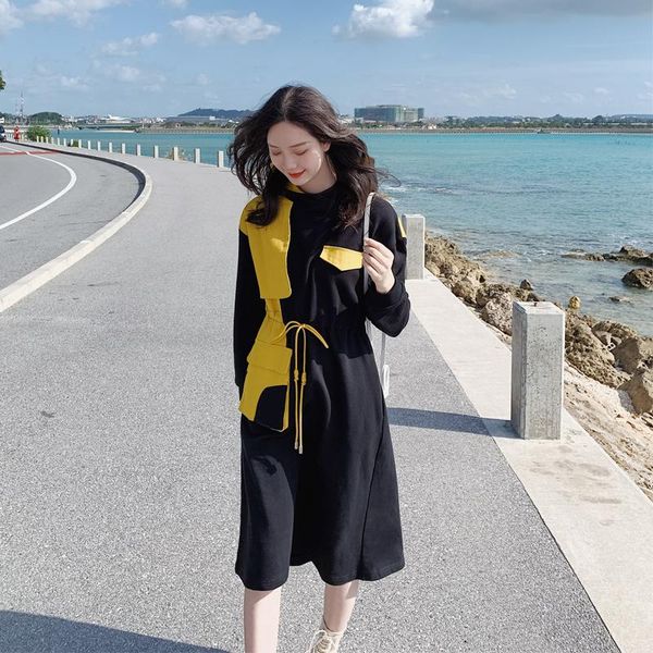 casual dresses 2021 spring autumn women long sleeve splice drawstring design loose hooded hoodie dress female korean 2002, Black;gray
casual dresses 2021 spring autumn women long sleeve splice drawstring design loose hooded hoodie dress female korean 2002, Black;gray