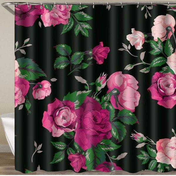 shower curtain,red rose flower pink floral black background elegent,polyester fabric waterproof bath curtains hooks included -
shower curtain,red rose flower pink floral black background elegent,polyester fabric waterproof bath curtains hooks included -