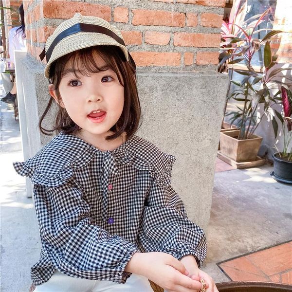 shirts baby girl plaid shirt 2021 spring autumn toddler girls casual long sleeve korean kids cute lovely blouse tee, White;black
shirts baby girl plaid shirt 2021 spring autumn toddler girls casual long sleeve korean kids cute lovely blouse tee, White;black