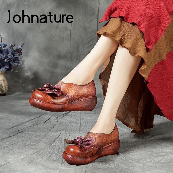 dress shoes johnature wedges pumps women retro 2021 spring platform heels genuine leather round toe butterfly-knot ladies, Black
dress shoes johnature wedges pumps women retro 2021 spring platform heels genuine leather round toe butterfly-knot ladies, Black