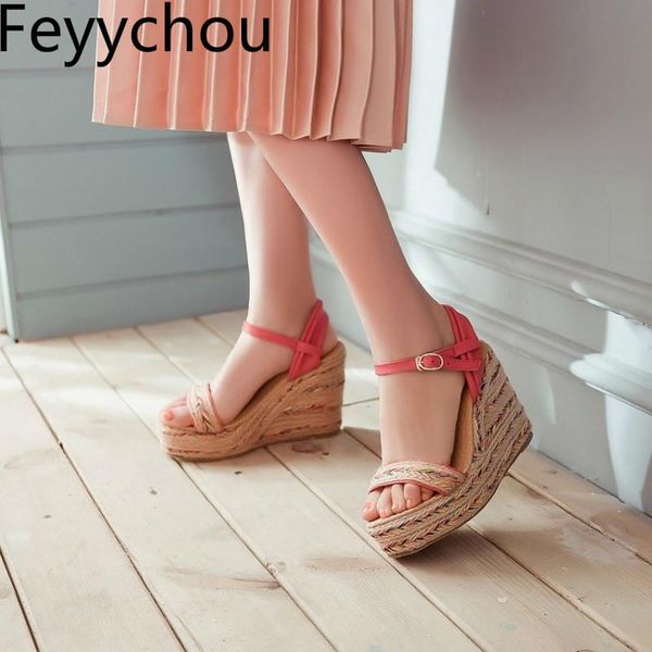 women sandals super high heel beach shoe pu buckle platform wedges mixed-colors peep toe 2021 fashion casual party, Black
women sandals super high heel beach shoe pu buckle platform wedges mixed-colors peep toe 2021 fashion casual party, Black