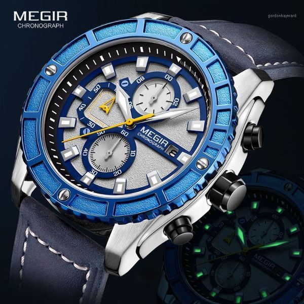 wristwatches megir men's casual leather strap quartz watches fashion 2021 chronograph watch for man military sport luminouss wristwatch, Slivery;brown
wristwatches megir men's casual leather strap quartz watches fashion 2021 chronograph watch for man military sport luminouss wristwatch, Slivery;brown