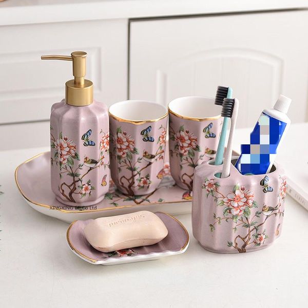 bath accessory set pink rustic style bathroom decoration accessories toothpaste dispenser toothbrush holder soap dish ceramic tray wedding g
bath accessory set pink rustic style bathroom decoration accessories toothpaste dispenser toothbrush holder soap dish ceramic tray wedding g
