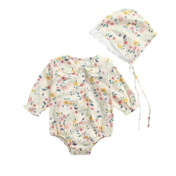 rompers baby girls two-piece clothes set floral printed pattern long sleeve romper and cap beige yellow 0-18 daily wear cute casual, Blue
rompers baby girls two-piece clothes set floral printed pattern long sleeve romper and cap beige yellow 0-18 daily wear cute casual, Blue