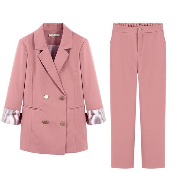women's suits & blazers 2021 autumn temperament double-breasted pink large size -5xl suit jacket casual feet pants set2-piece, White;black
women's suits & blazers 2021 autumn temperament double-breasted pink large size -5xl suit jacket casual feet pants set2-piece, White;black
