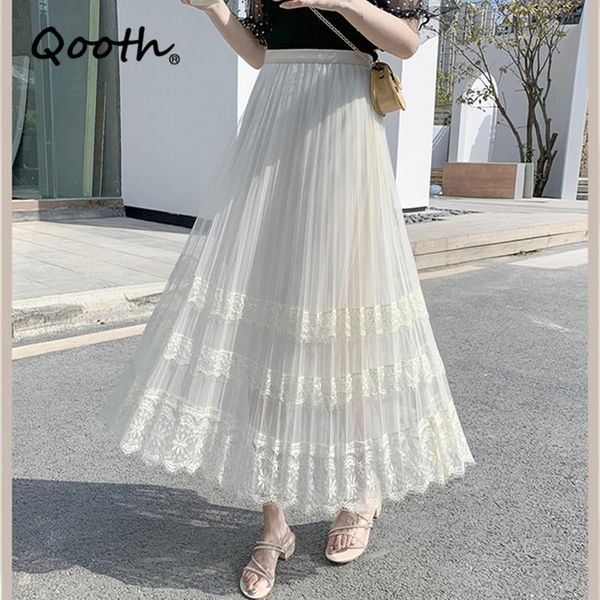 skirts qooth mesh lace stitching fairy skirt big swing high waist all-match pleated mid-length spring summer a-line qt647, Black
skirts qooth mesh lace stitching fairy skirt big swing high waist all-match pleated mid-length spring summer a-line qt647, Black
