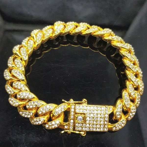 hip hop men cuban link chain bracelet shiny rhinestone inlaid bangle jewelry fashion for male's street bracelets jewelry gift, Golden;silver
hip hop men cuban link chain bracelet shiny rhinestone inlaid bangle jewelry fashion for male's street bracelets jewelry gift, Golden;silver