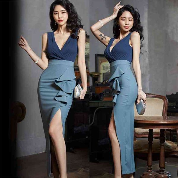 irregular long dress for women summer korea sleeveless v neck polyester ladies split party dresses 210602, Black;gray
irregular long dress for women summer korea sleeveless v neck polyester ladies split party dresses 210602, Black;gray