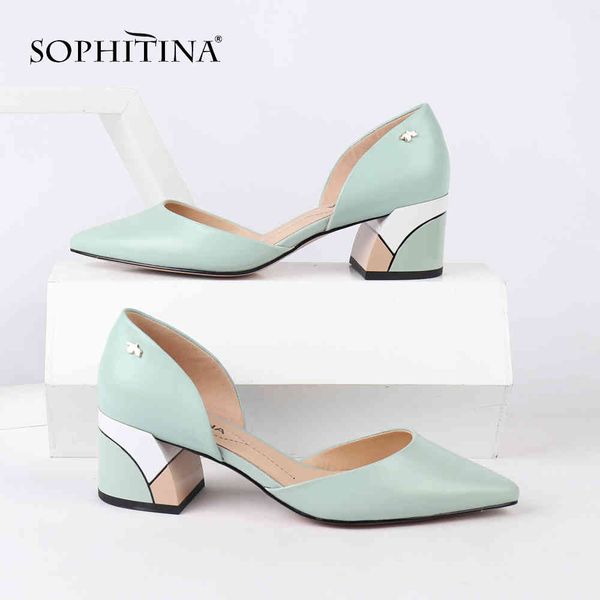 sophitina comfortable square heel pumps genuine leather slip-on shoes fashion shallow special women's pumps c162 210513, Black
sophitina comfortable square heel pumps genuine leather slip-on shoes fashion shallow special women's pumps c162 210513, Black
