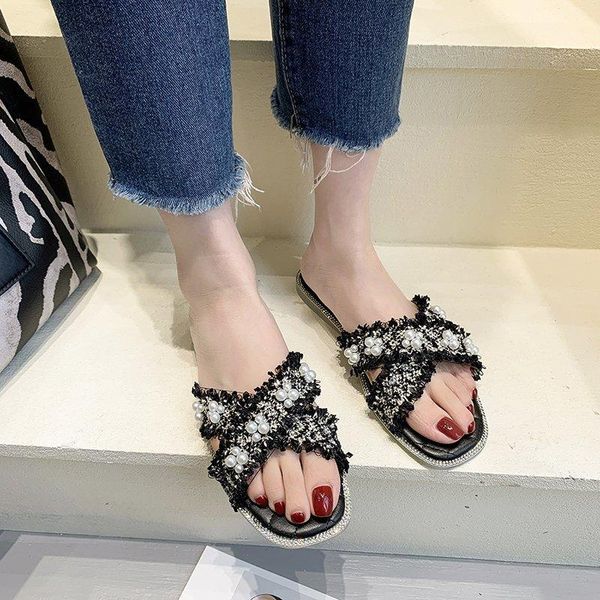 slippers flat women pearl shoes summer soft sole slides vacation beach open toe zapatos mujer 2021, Black
slippers flat women pearl shoes summer soft sole slides vacation beach open toe zapatos mujer 2021, Black