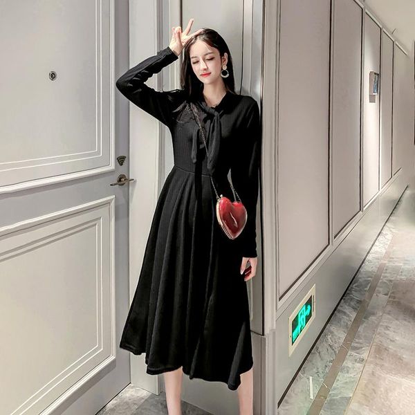 casual dresses 2021 spring autumn knitting dress ladies elegant slim bow shirt bandage long party midi vestidos robe longue black, Black;gray
casual dresses 2021 spring autumn knitting dress ladies elegant slim bow shirt bandage long party midi vestidos robe longue black, Black;gray