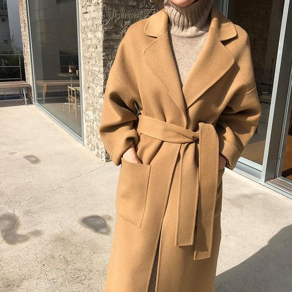 women's wool & blends double-sided cashmere coat 2021 autumn and winter thickened high-end 100% medium long women, Black
women's wool & blends double-sided cashmere coat 2021 autumn and winter thickened high-end 100% medium long women, Black