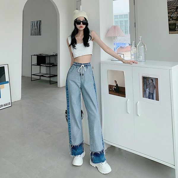 women's pants & capris 2021 retro hong kong high waist plus size jeans straight wide legs all-match pipe, Black;white
women's pants & capris 2021 retro hong kong high waist plus size jeans straight wide legs all-match pipe, Black;white