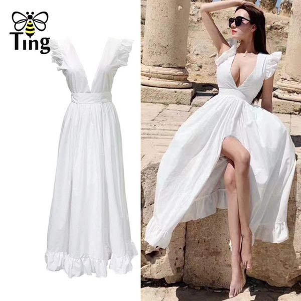 summer deep v neck boho long dresses women backless bow white bohemian casual dress beach style vestido za 210513, Black;gray
summer deep v neck boho long dresses women backless bow white bohemian casual dress beach style vestido za 210513, Black;gray