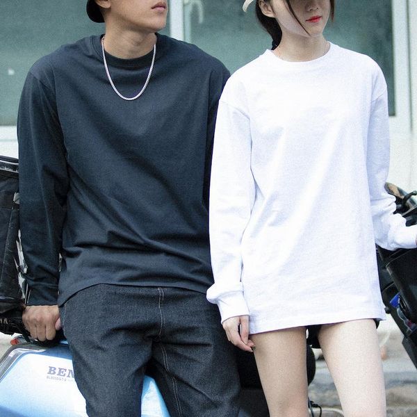 women's t-shirt pure cotton solid color blank round neck bottoming long-sleeved shirt for men and women, White
women's t-shirt pure cotton solid color blank round neck bottoming long-sleeved shirt for men and women, White