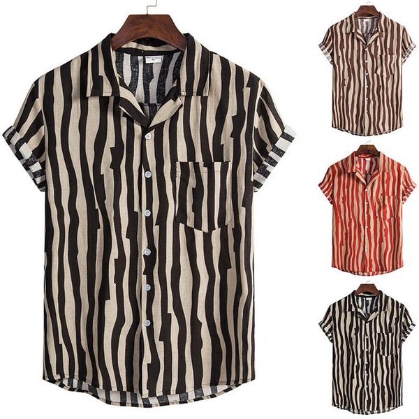 summer men striped shirt casual lapel neck short sleeve button brand chic loose streetwear vacation blouse 2021 plus size men's shirts, White;black
summer men striped shirt casual lapel neck short sleeve button brand chic loose streetwear vacation blouse 2021 plus size men's shirts, White;black