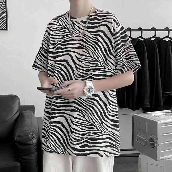 men's t-shirts zebra print t-shirt fashion casual cotton striped tshirt men streetwear loose hip-hop summer short-sleeved t shirt, White;black
men's t-shirts zebra print t-shirt fashion casual cotton striped tshirt men streetwear loose hip-hop summer short-sleeved t shirt, White;black
