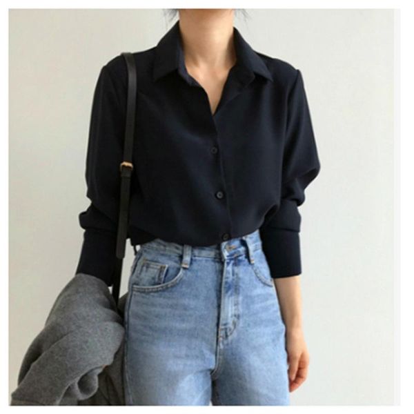 women's blouses & shirts plus size shirt women classic chiffon blouse female loose long sleeve blusas lady simple style clothes, White
women's blouses & shirts plus size shirt women classic chiffon blouse female loose long sleeve blusas lady simple style clothes, White