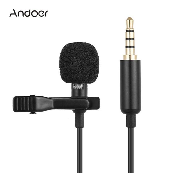 andoer ey-510a 1.45m mini portable microphone condenser clip-on lapel lavalier mic wired mikrofo/microfon for phone lapmicrophones 
andoer ey-510a 1.45m mini portable microphone condenser clip-on lapel lavalier mic wired mikrofo/microfon for phone lapmicrophones