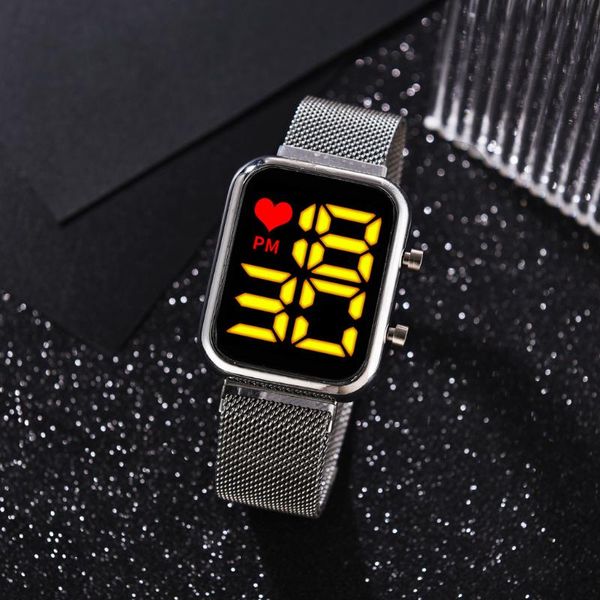wristwatches luxury women watches led square yellow light small love fashion watch mesh belt simple student electronic quartz mens, Slivery;brown
wristwatches luxury women watches led square yellow light small love fashion watch mesh belt simple student electronic quartz mens, Slivery;brown