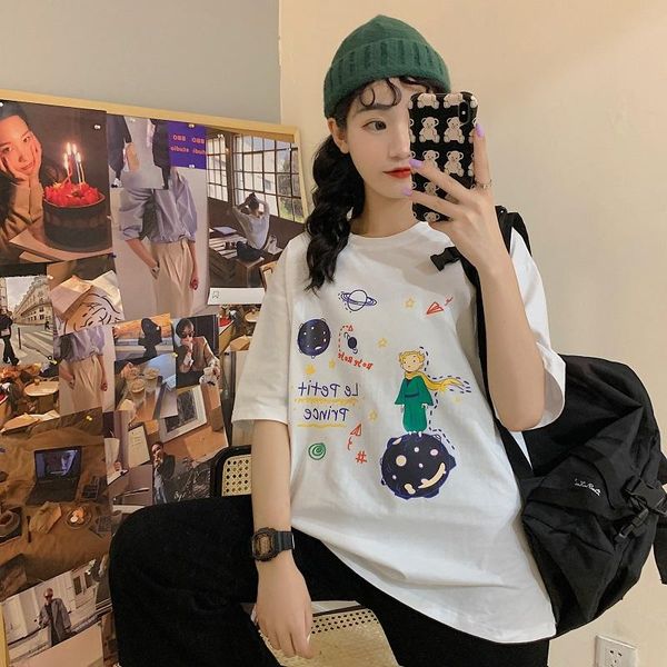 cartoon creativity print pattern summer women student all-match personality cotton t-shirt korean casual harajuku style women's, White
cartoon creativity print pattern summer women student all-match personality cotton t-shirt korean casual harajuku style women's, White