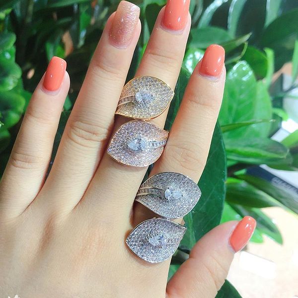 bride talk engagement wedding big ring leaf shape cubic zirconia finger rings for women evening party accessories wholesale, Slivery;golden
bride talk engagement wedding big ring leaf shape cubic zirconia finger rings for women evening party accessories wholesale, Slivery;golden