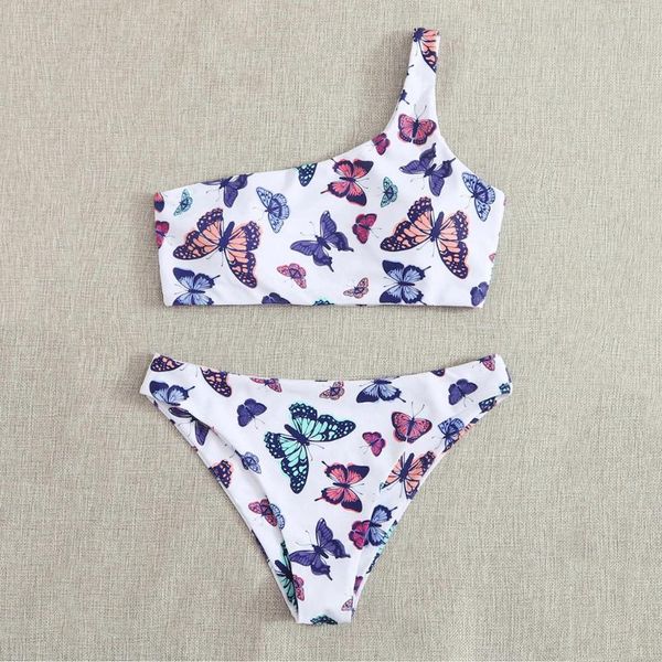 women's swimwear women butterfly print bikini set high waist two pieces one shoulder swimsuit white bikinis bathing suit 2021, White;black
women's swimwear women butterfly print bikini set high waist two pieces one shoulder swimsuit white bikinis bathing suit 2021, White;black