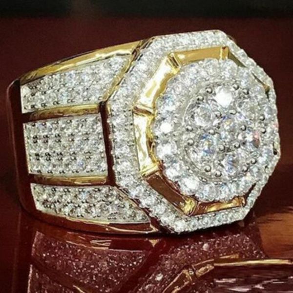 cluster rings fflacell luxury men's gold punk hip hop crystal octagon zircon ring party engagement wedding jewellery, Golden;silver
cluster rings fflacell luxury men's gold punk hip hop crystal octagon zircon ring party engagement wedding jewellery, Golden;silver