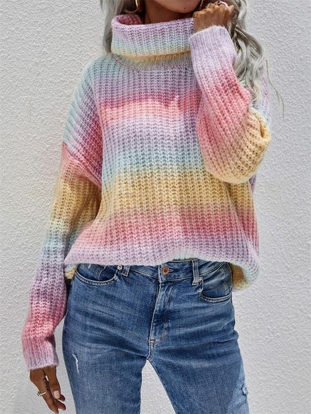 women's sweaters women\u2021s casual long-sleeved loose sweater fashion color stripe high collar knitwear pullover for autumn winter, White;black
women's sweaters women\u2021s casual long-sleeved loose sweater fashion color stripe high collar knitwear pullover for autumn winter, White;black