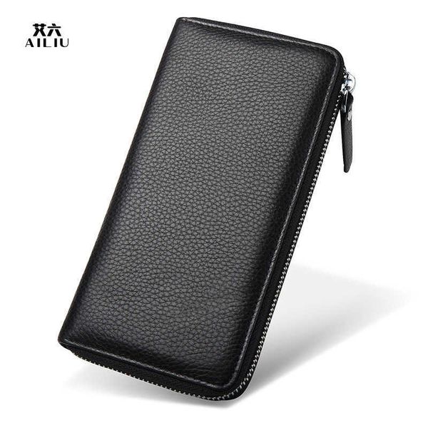 business men's leather wallet multi function zipper high end card bag chao brand litchi pattern large capacity leather handbag, Black
business men's leather wallet multi function zipper high end card bag chao brand litchi pattern large capacity leather handbag, Black