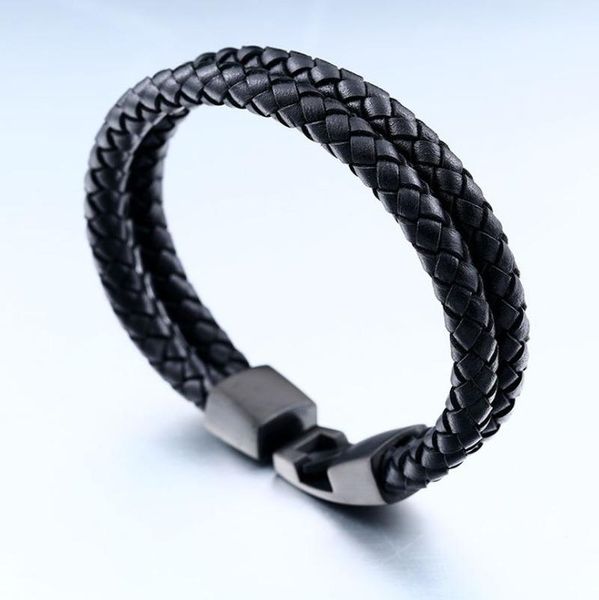 charm bracelets men's fashion classic stainless steel simple chao brand black leather bracelet jewelry, Golden;silver
charm bracelets men's fashion classic stainless steel simple chao brand black leather bracelet jewelry, Golden;silver