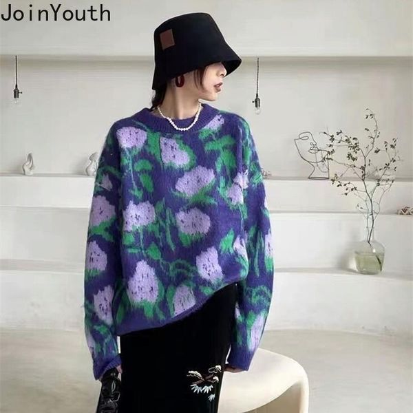 women's sweaters joinyouth vintage flower jacquard pullover sweater women 2021 autumn winter loose lazy wind mohair knitted soft jumpe, White;black
women's sweaters joinyouth vintage flower jacquard pullover sweater women 2021 autumn winter loose lazy wind mohair knitted soft jumpe, White;black
