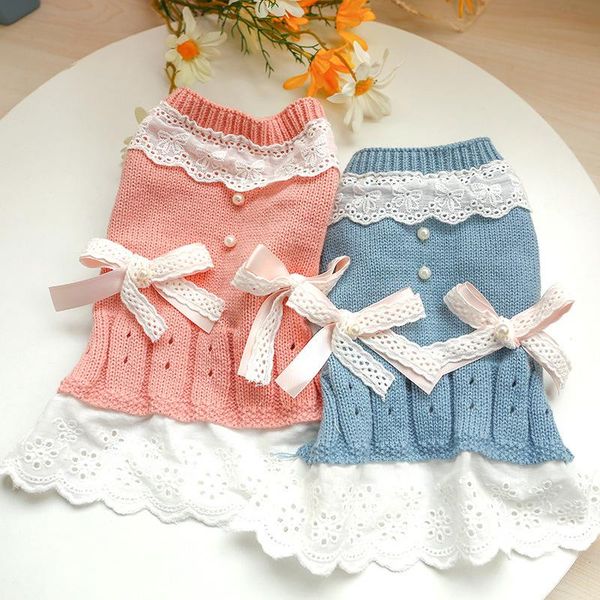 solid knitting dog clothes autumn winter warm princess sweater dress for dogs cute pink bowknot two-legged puppy clothing girl apparel
solid knitting dog clothes autumn winter warm princess sweater dress for dogs cute pink bowknot two-legged puppy clothing girl apparel
