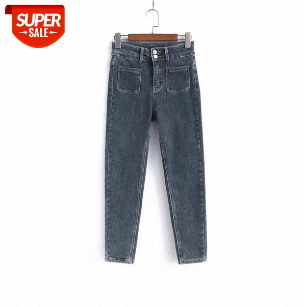 011321 high-waisted fleece slimming slim design retro pockets straight high denim cropped trousers women #no6y, Black;gray
011321 high-waisted fleece slimming slim design retro pockets straight high denim cropped trousers women #no6y, Black;gray