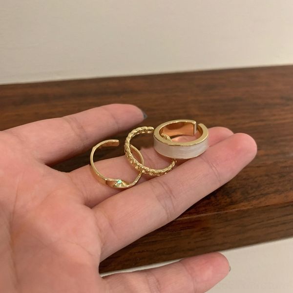 K2F real band rings ringear gold electroplating fashion plain three piece set with fashionable opening adjustable index finger net red v, Silver
K2F real band rings ringear gold electroplating fashion plain three piece set with fashionable opening adjustable index finger net red v, Silver